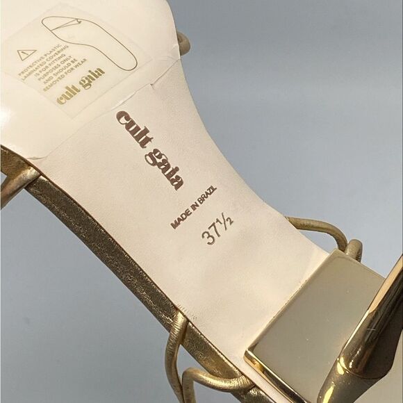 Cult Gaia Sanam Metallic Leather Lace-Up Sandals size 37.5 - Picture 13 of 13